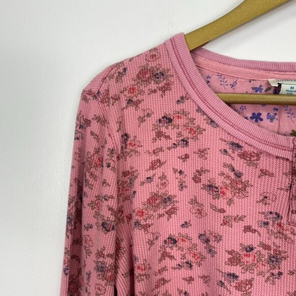 Sundance Pink Floral Waffle Knit Thermal Long Sleeve - Picture 4 of 11